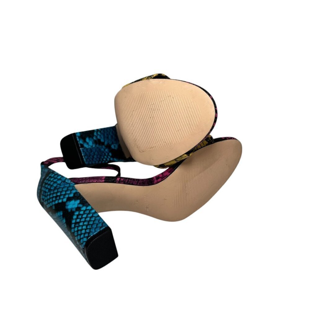 Nine West Rainbow Snake Print Leather Block Heele… - image 5